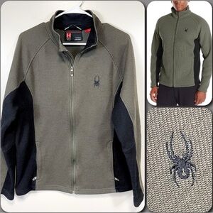 ❤️ 🕷️ Spyder Men's Olive Green, Gray and Black zipper Jacket